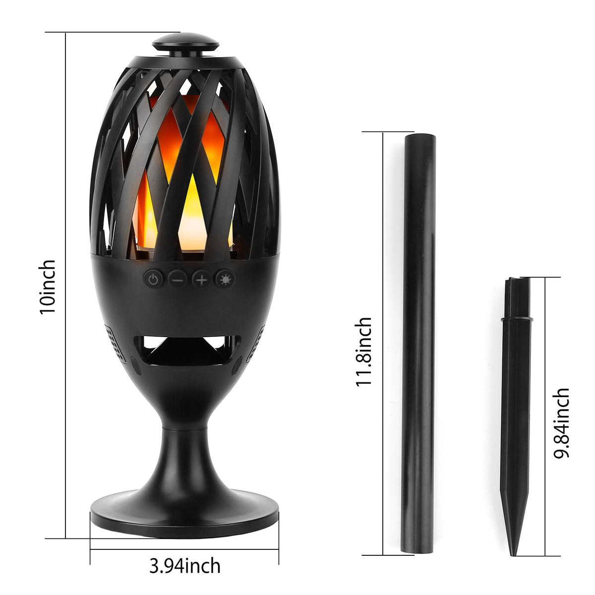 1Pc LED haut-parleurs de flamme Torche sans fil Haut-parleur étanche Stereo Bass Speaker Outdoor Light