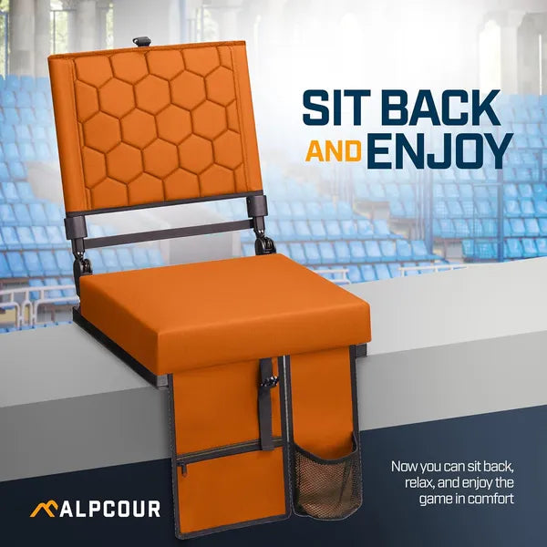 Alpcour pliant siège de stade inclinable avec support arrière pour les bleachers