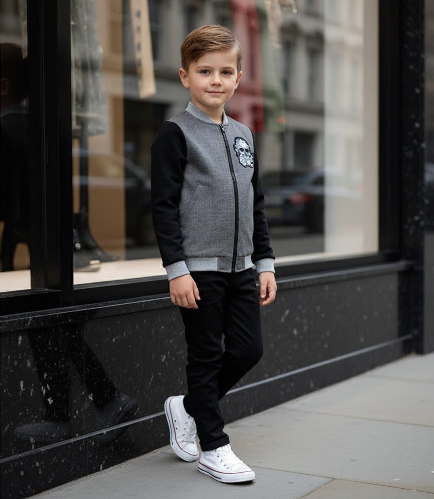 Garçons Veste en coton Zip Up Enfants Casual Coat Printemps Automne Tout-petit 3-7Y
