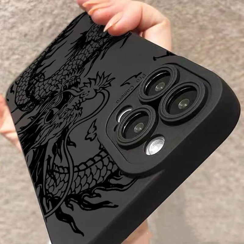 Cas de téléphone design Dragon noir créatif et polyvalent