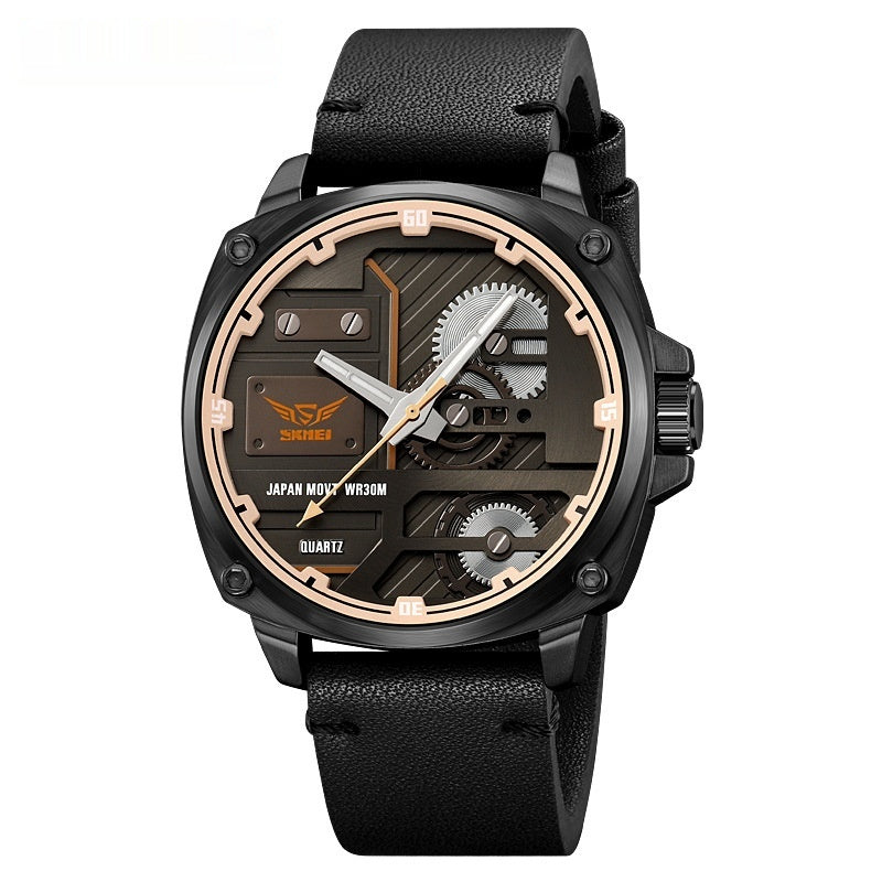 Skmei Véritables articles Montres Homme Vent mécanique Grand Cadran Montre Quartz Homme 30 M Waterpr