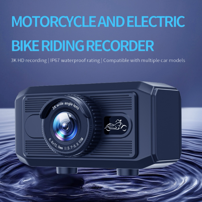 3K Moto Dash Cam Outdoor Riding Caméra de sport étanche pour vélos électriques