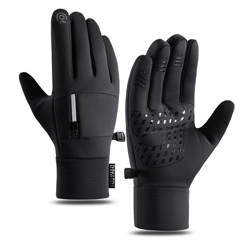 Gants de vélo pour hommes Q803 Flèche polaire doublée de polaire résistant à l'usure