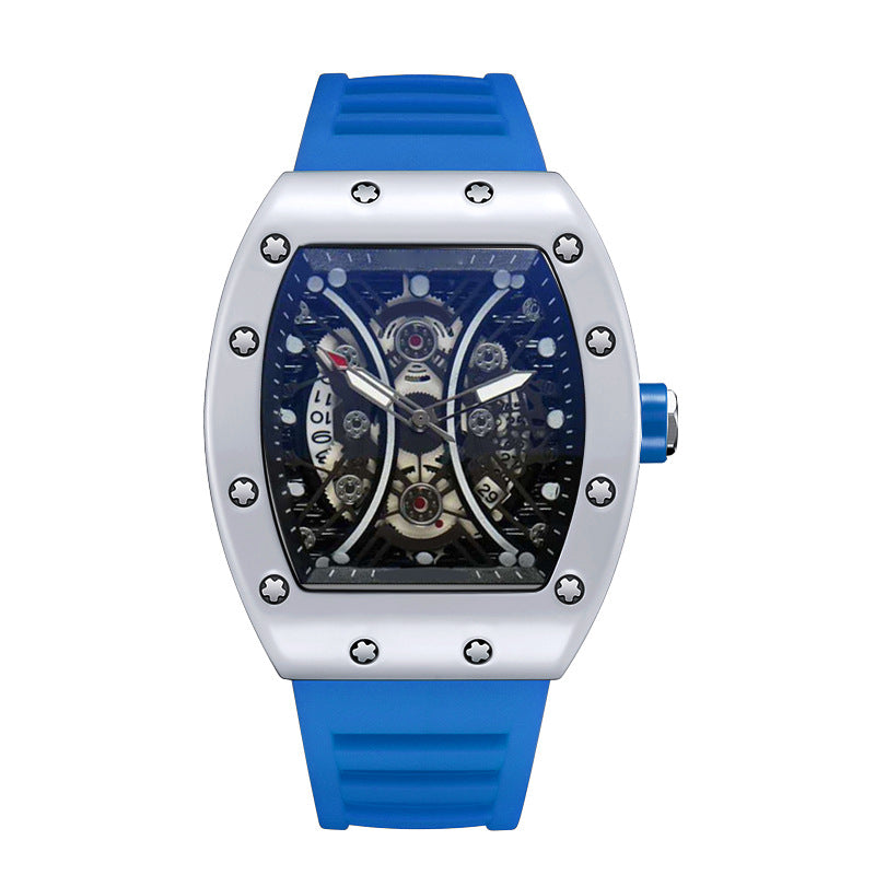 Automatique Quartz Hollow Luminous Waterproof Hommes en forme de barils