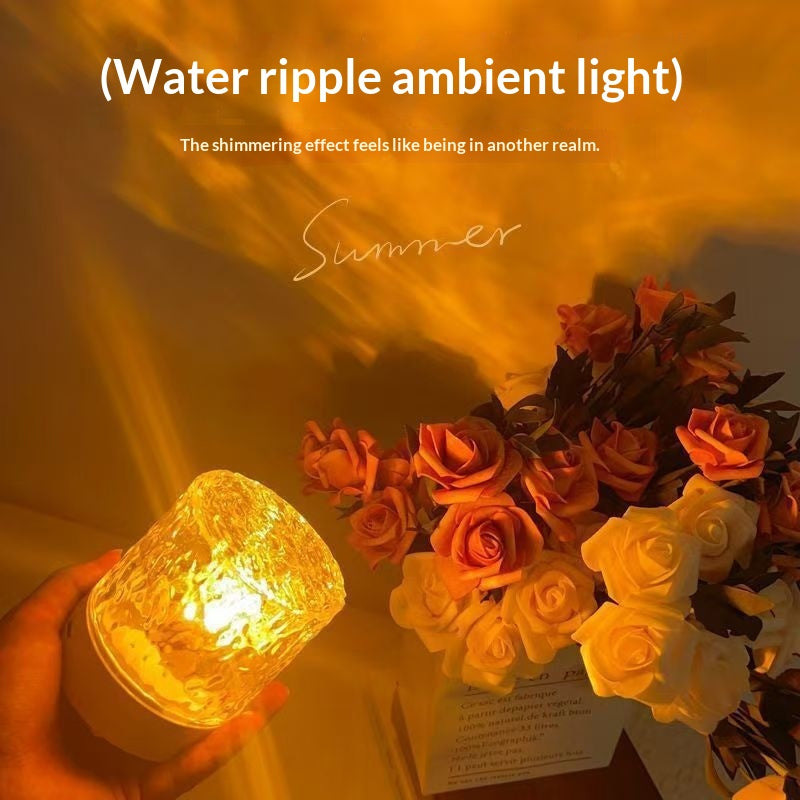 LED eau Ripple Ambient petite lumière de nuit romantique haute apparence Couples lampe de bureau