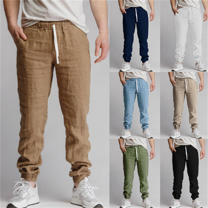 Pantalon de jogging respirant à l'extérieur casual en couleur solide avec des pantalons élastiques