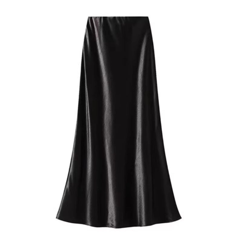 Jupe en satin acétate pour femmes