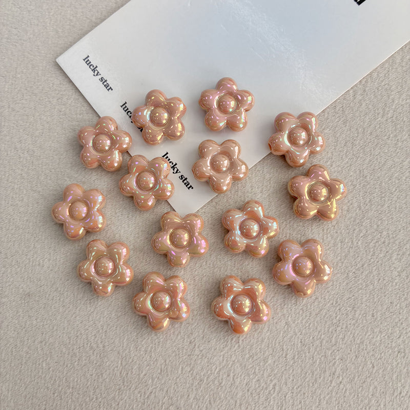 Perles de fleurs de Plumeria acrylique avec trou droit