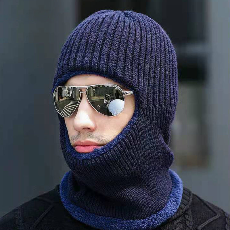 Hiver Chaud Unisexe Dome Brimless Terry Protection du cou Épaisseur Chapeau plat en maille