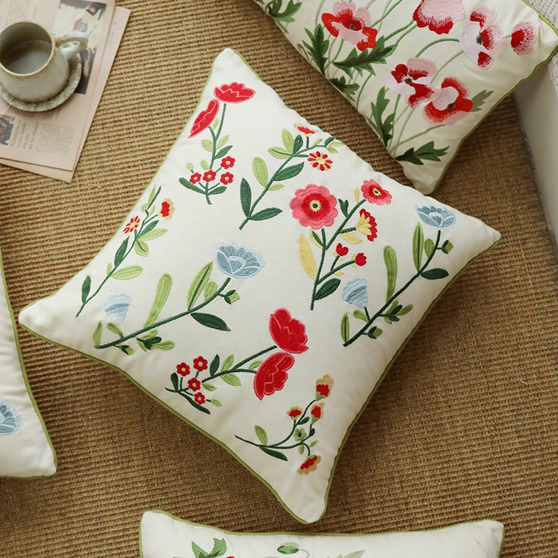 Brodé Floral Trim Sofachambre à coucher Oreiller