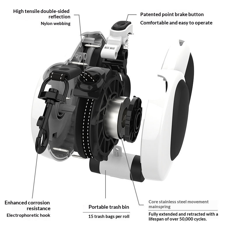 Pet Automatique Rétractable Reflective LED laisse