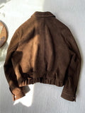 Veste de vélo à épaule large Lapel Vintage