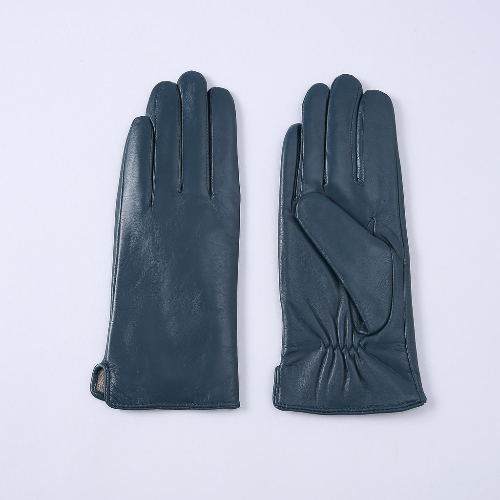 Gants en cuir thermique à couleurs solides pour femmes