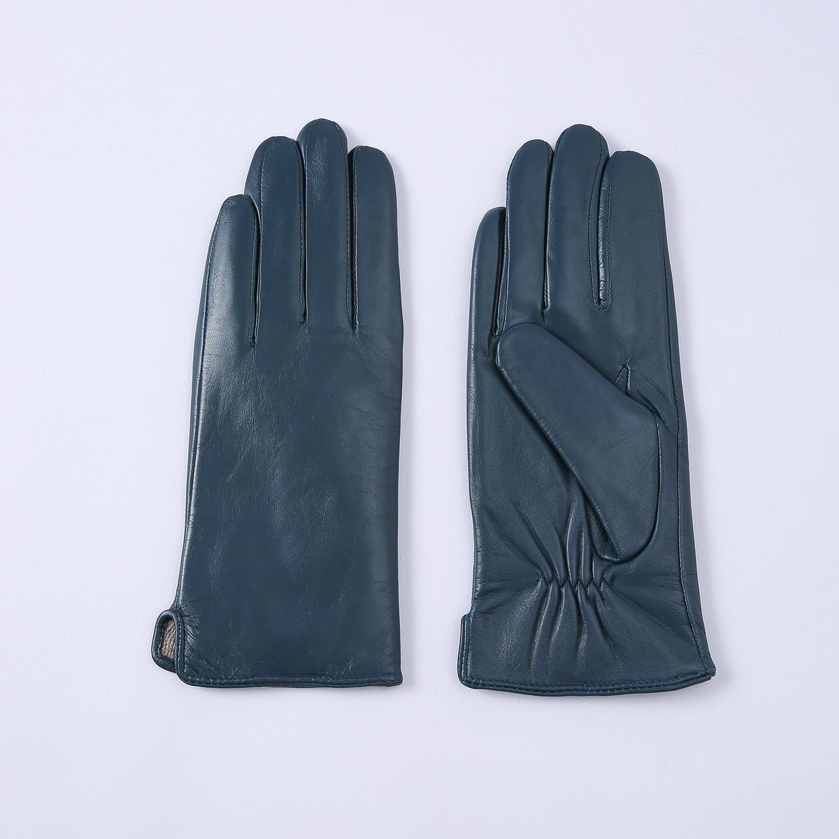 Gants en cuir thermique à couleurs solides pour femmes