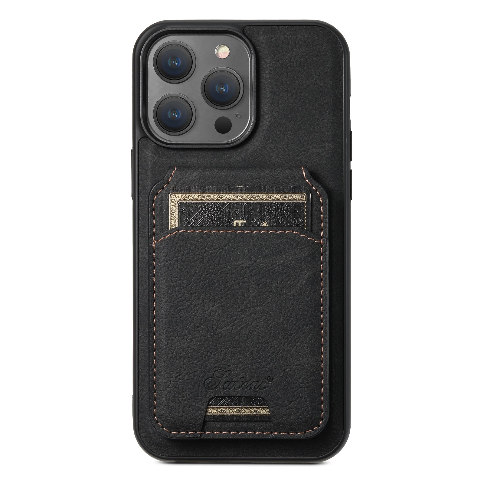 Chargeur sans fil de carte magnétique pour téléphone portable en cuir