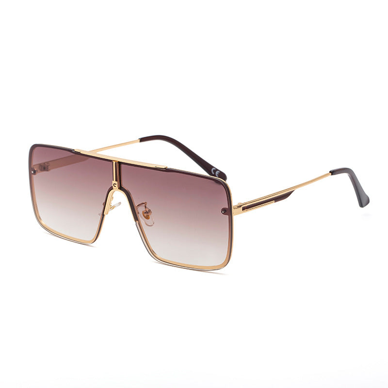 Lunettes de soleil grand format pour hommes avec cadres en métal