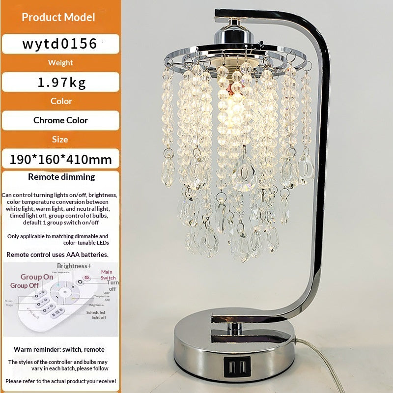 Chambre à coucher Creative Crystal Bedside de luxe de haute qualité lampe de table de luxe