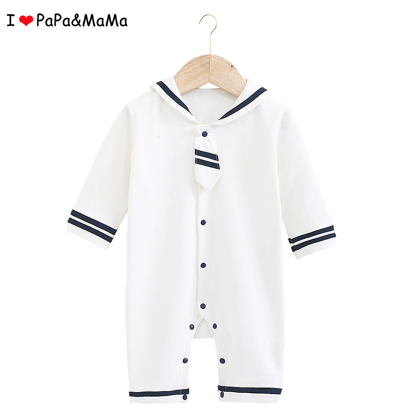 J'aime maman et papa bébé nouveau-né printemps et automne style marine Bow Tie Romper