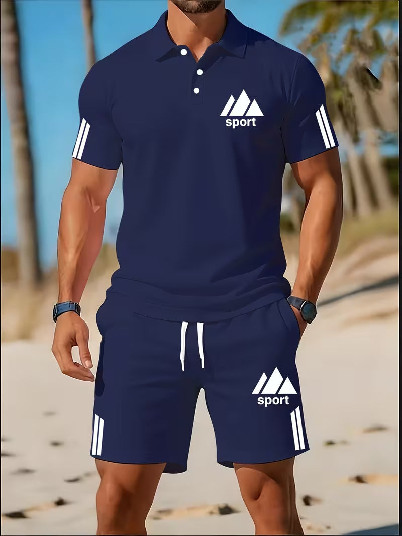 Hommes Summer Golf Polo Casual Set