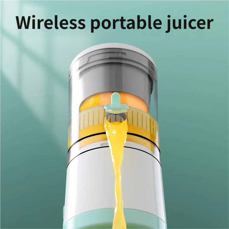 Green Portable Juicer with Built-in Battery and 5-Blade System