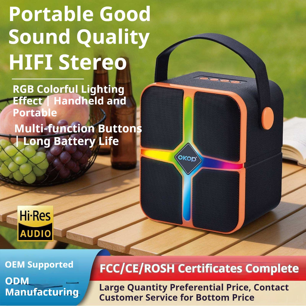 KP-876 Haut-parleur Bluetooth sans fil le plus vendu Poignée portable RGB Éclairage Batterie longue L