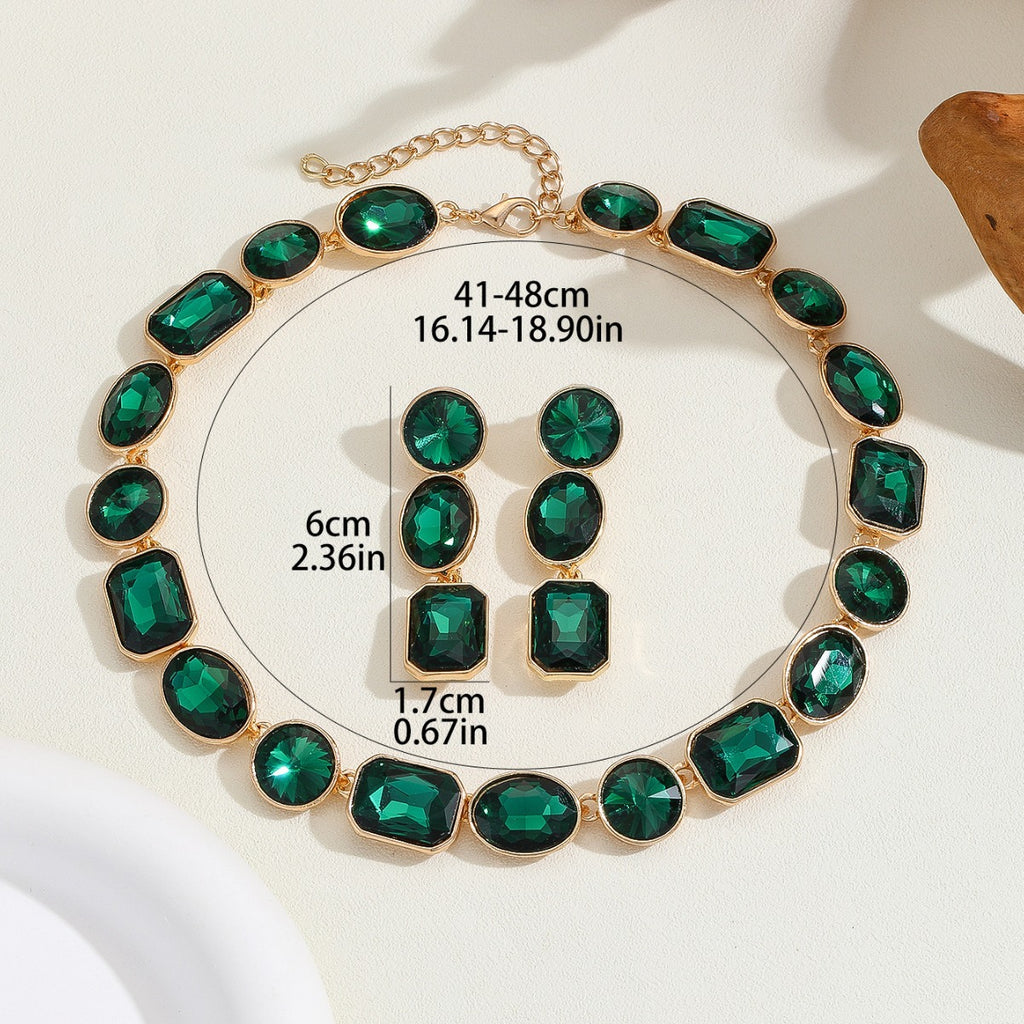Style luxueux Style antique Superbe cristal brillant coloré Gemmes Collier pour les femmes