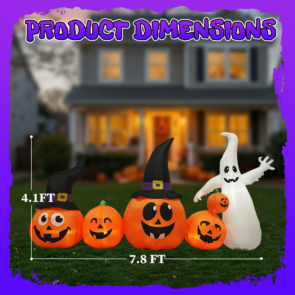 8FT Long Halloween gonflables citrouilles Ghost décorations extérieures