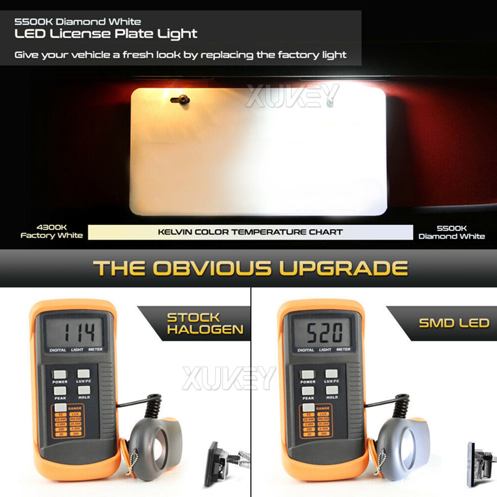 Set de 2 lumières de plaque d'immatriculation LED