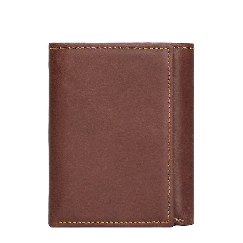 Hommes RFID anti-vol swiping plusieurs fentes de cartes portefeuille en cuir vintage court