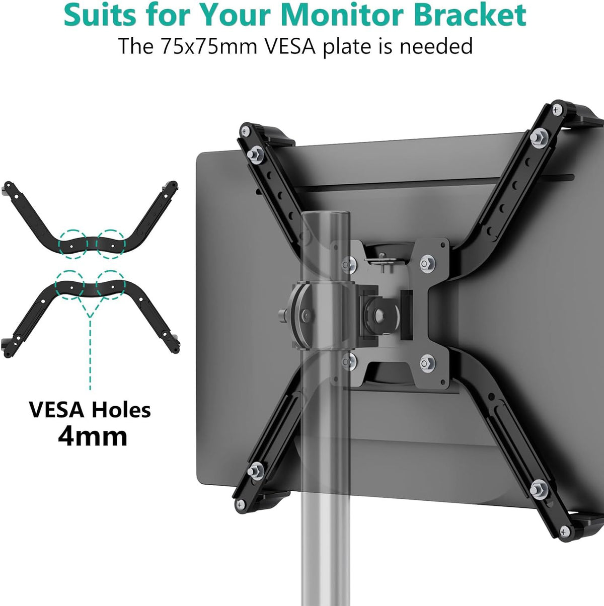 Fixation complète des supports de bureau de moniteur dynamique