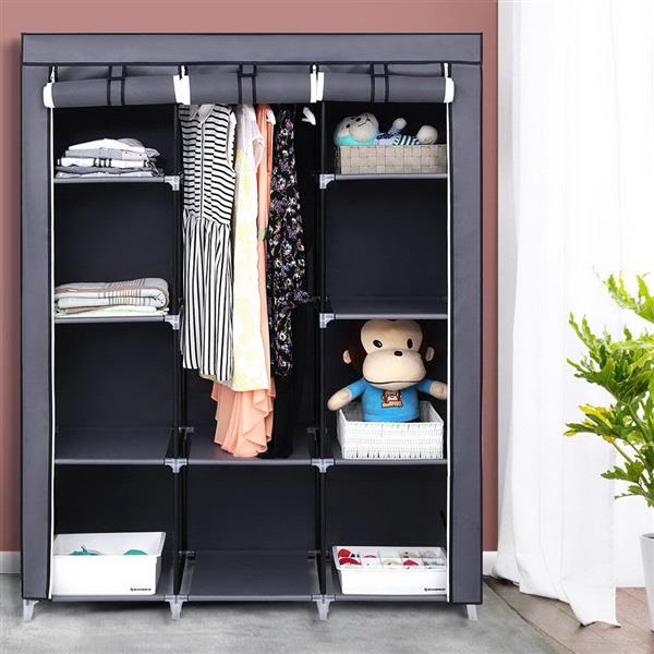 Armoire non tissée 4 couches 10 grilles 130 X 45 X 167cm - Gris