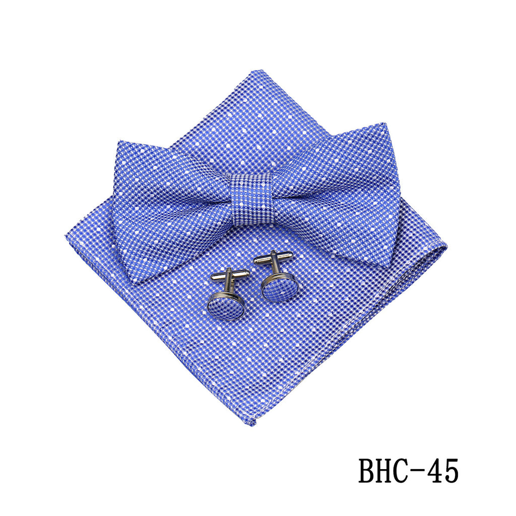 Mens Paisley Bow Tie Pocket Square et Cufflinks