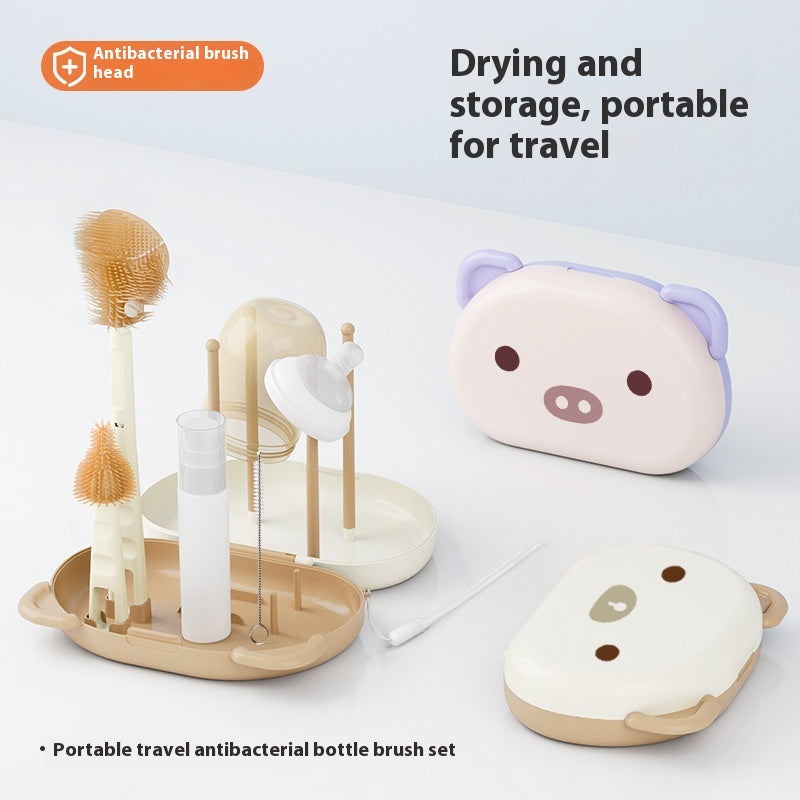Silicone brush set Wash baby storage box