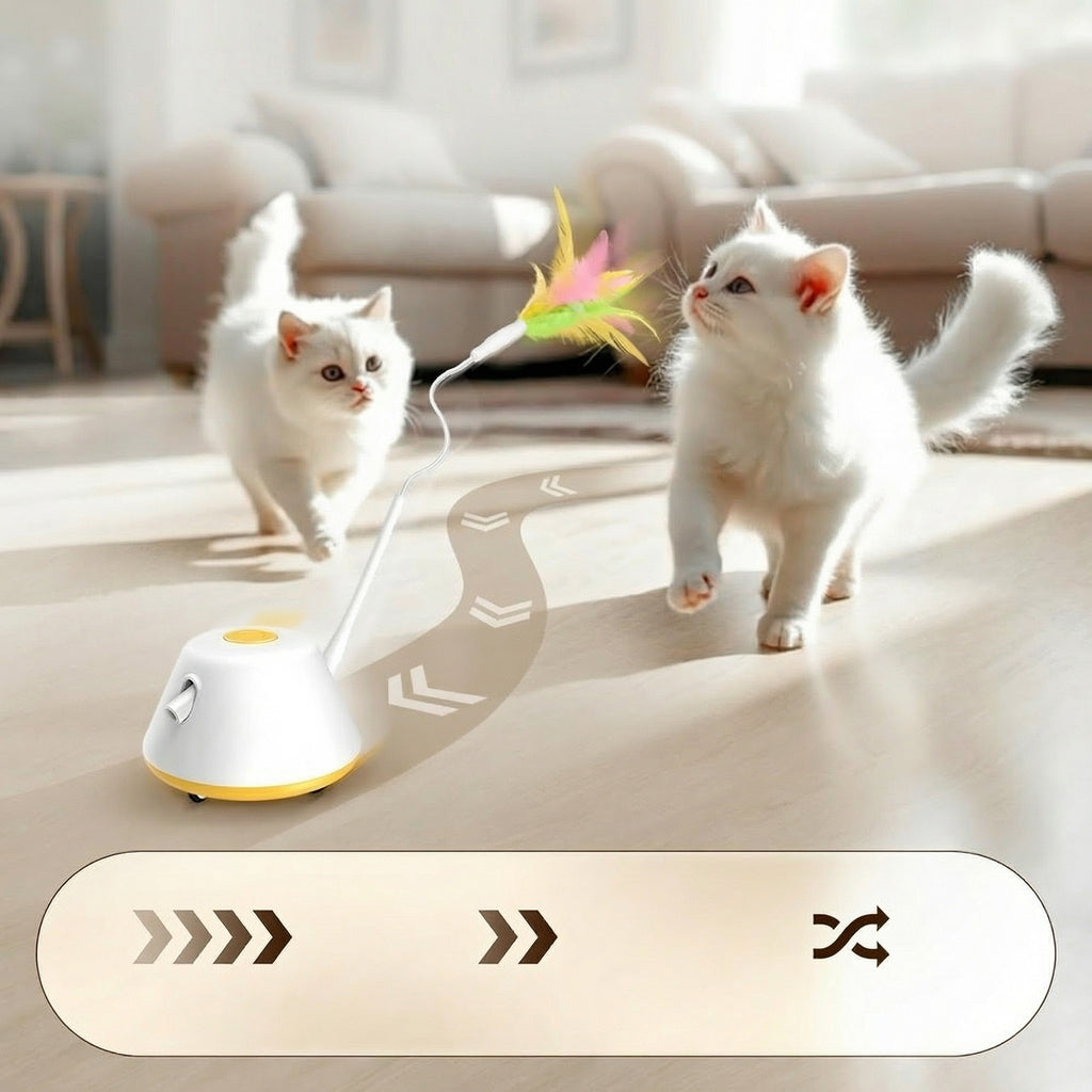 Jouet de divertissement de chat jaune pour le temps de jeu actif — Ensemble d'accessoires partiels