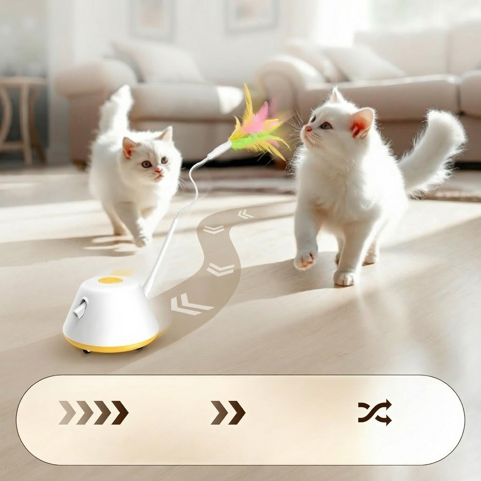 Jouet de divertissement de chat jaune pour le temps de jeu actif — Ensemble d'accessoires partiels