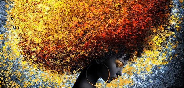 Peinture d'art sur toile Affiche Reine africaine Femmes