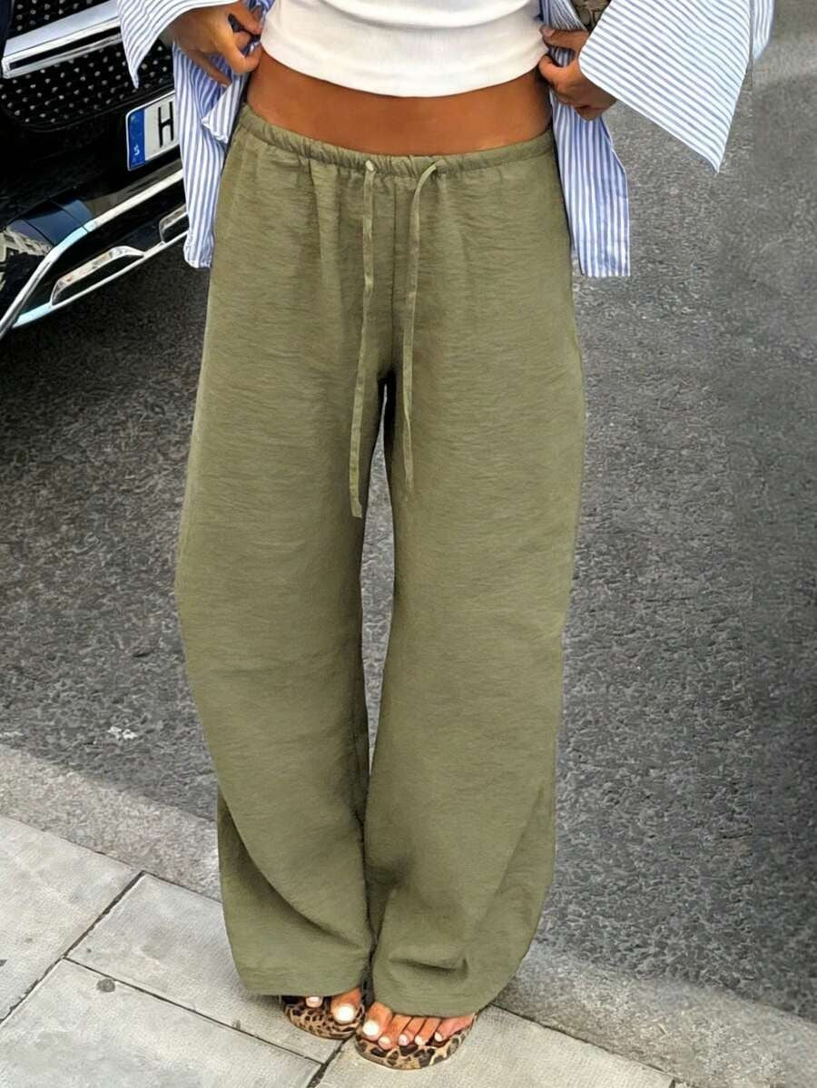 Pantalons à cordes larges et décontractés pour femmes amazoniennes européennes et américaines