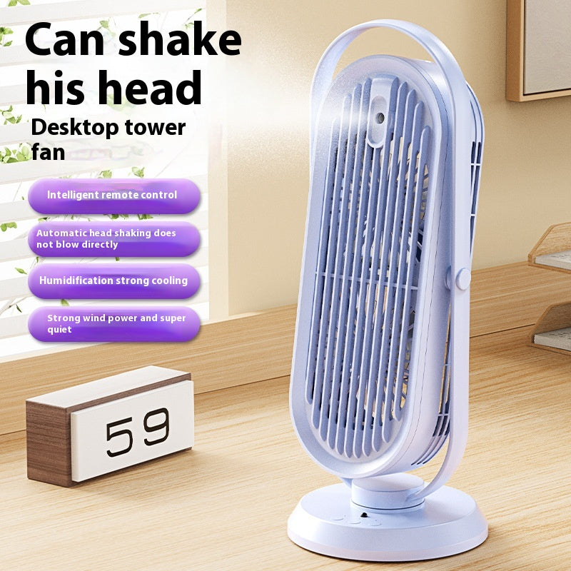 Shaking Head Spray Bureau Batterie Télécommande Ventilateur Maison Grand Vent Humidifi
