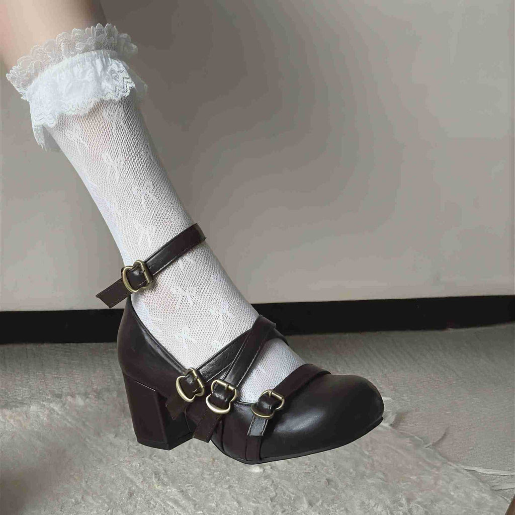 Chaussures Vintage Chunky de style français pour femmes