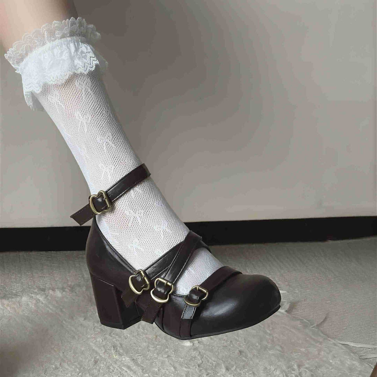 Chaussures Vintage Chunky de style français pour femmes