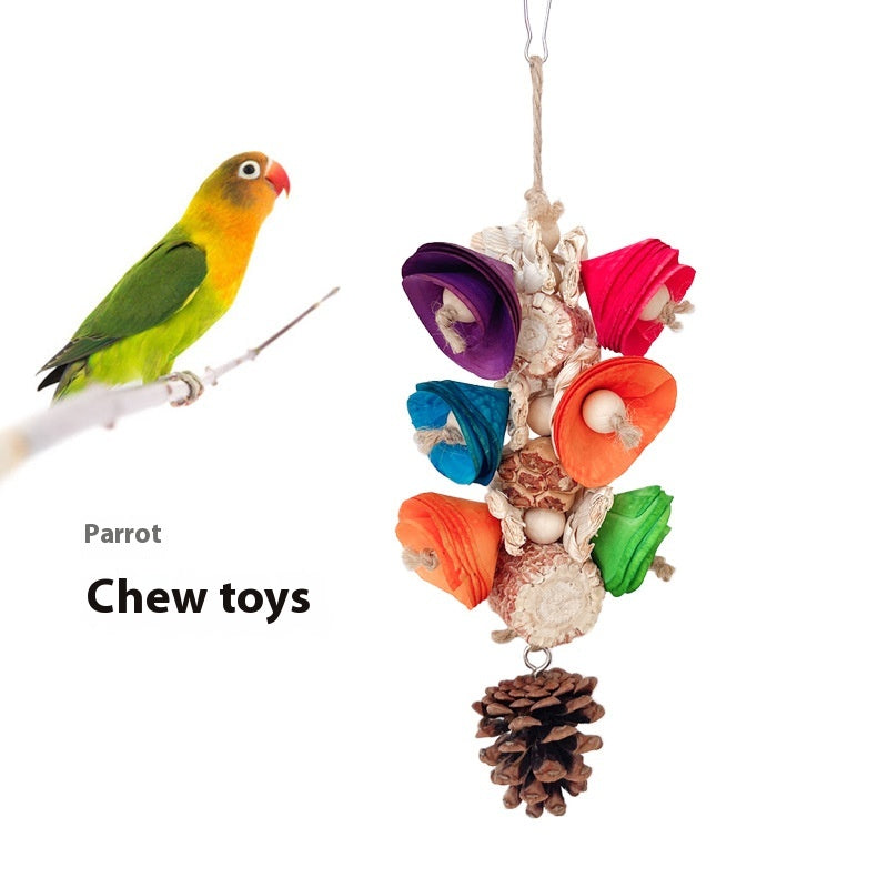 Matériel naturel Jouet de perroquet Pendentif de cage d'oiseau