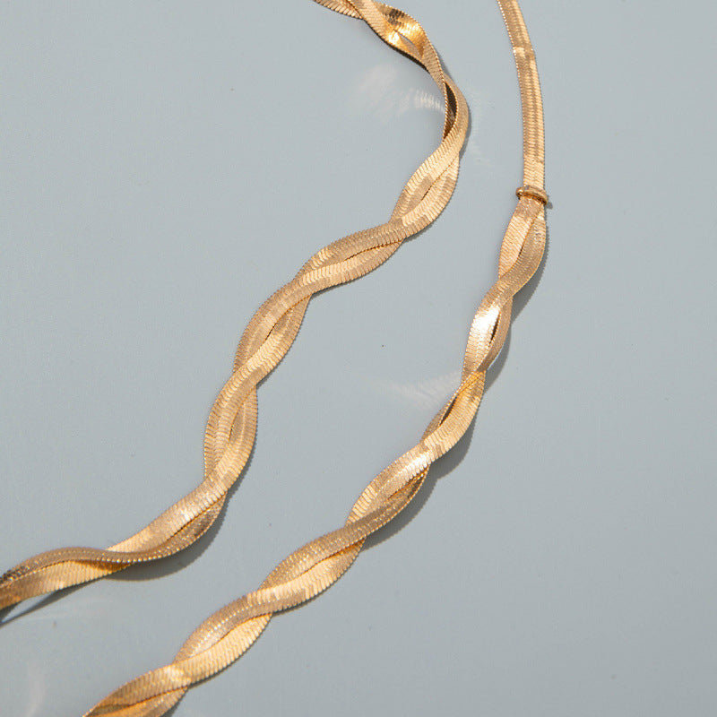 Ceinture de taille à chaîne de serpent à paille métallique