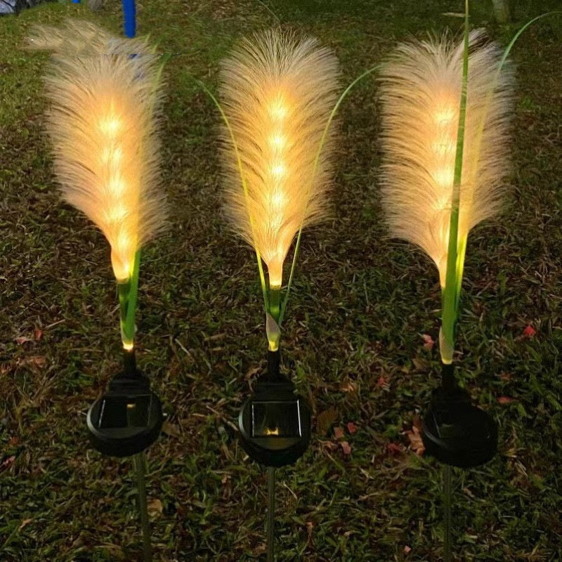 Solar Simulation Reed Floor Outlet pelouse jardin extérieur Pampas Grass Lampe