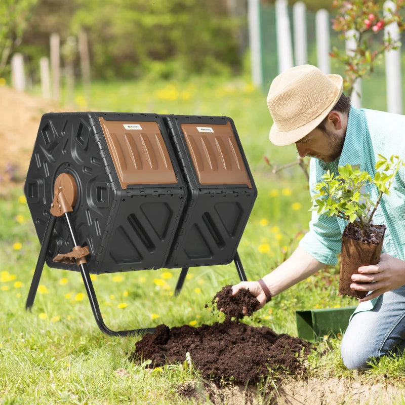 Double chambre Compost Tumbler Bin