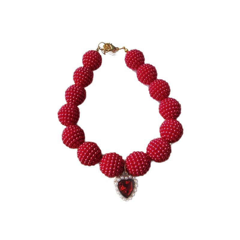 Collier de chien perlé Yangmei-Berry perlé
