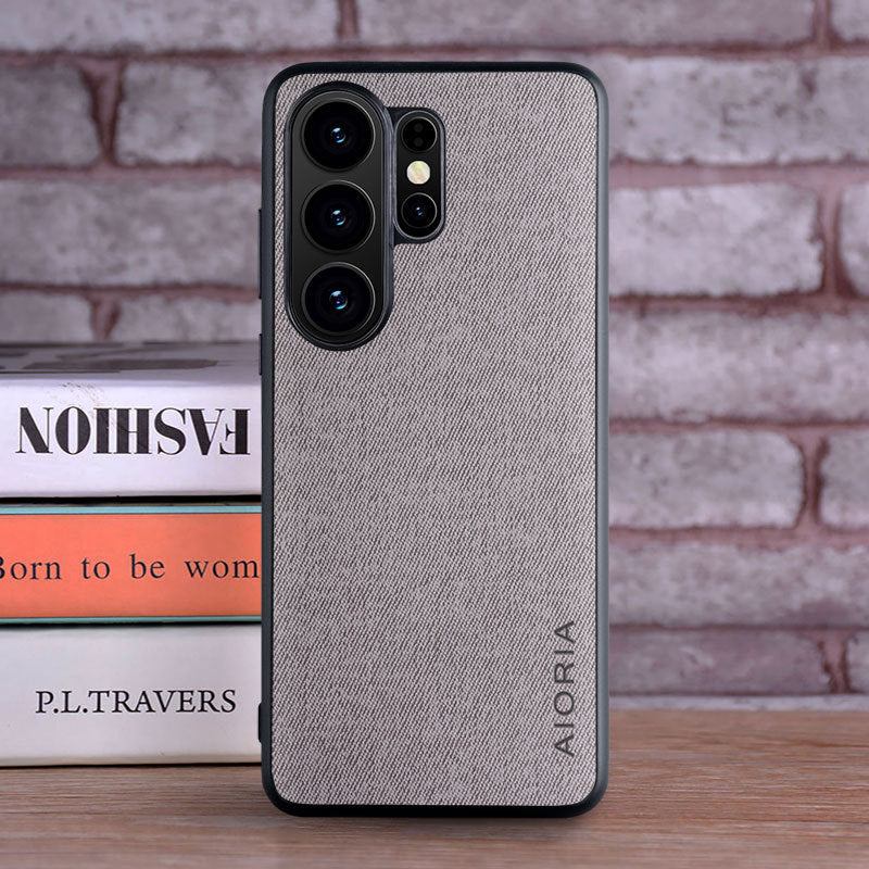 Coque de téléphone en tissu réel simple