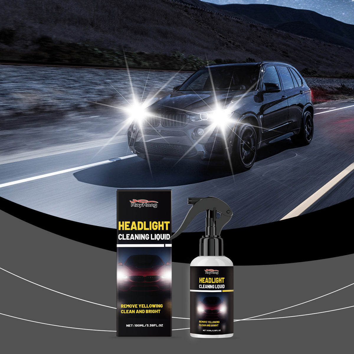 Nettoyeur de phares de voiture élimine les étaus et améliore la luminosité