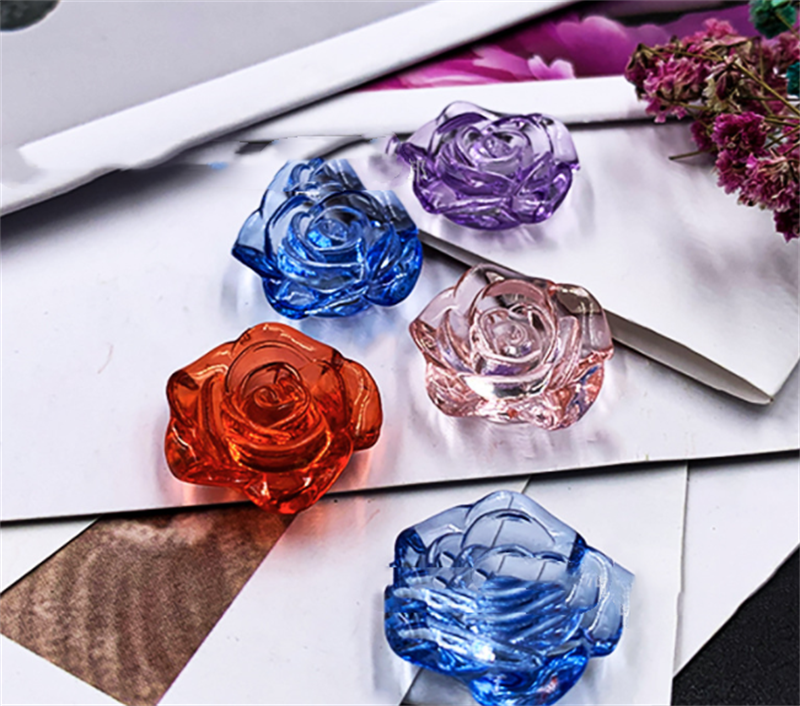 Transparent AB coloré surligneur trou droit Diy perles faites à la main