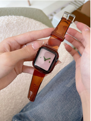 Marron transparent adapté pour Iwatch Watch Strap
