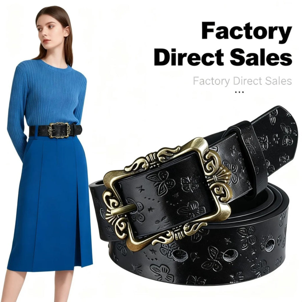 Vintage Ceinture Embossed Femme Mode Accessoire